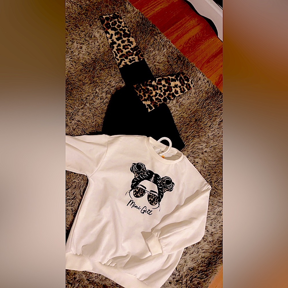 🖤 Beyond inlove with this never worn Adorable girls legging& sweatshirt set!🖤